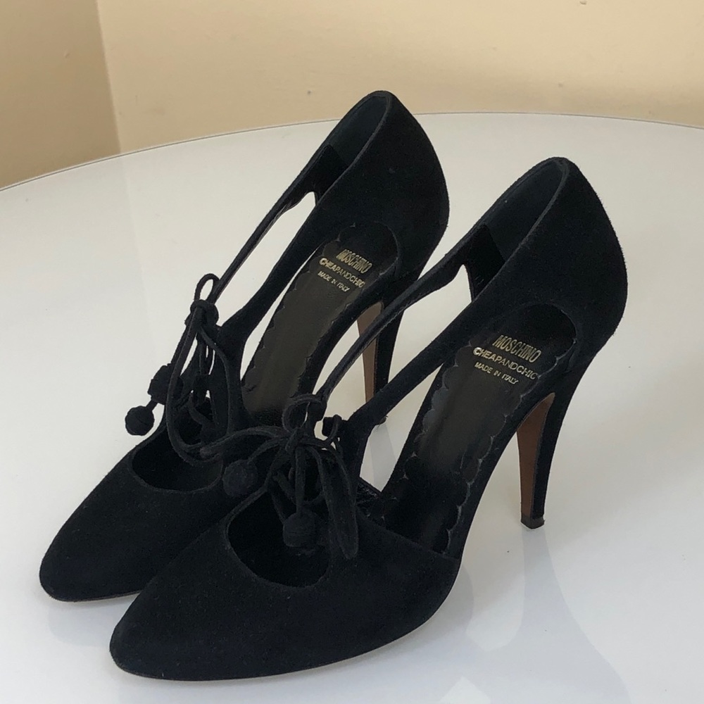 Moschino Cheap and Chic suede lace heels
